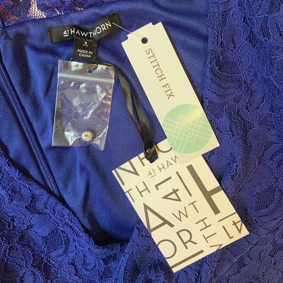 41 Hawthorn Stitch Fix Cypress Blue Lace Dress NWT - Picture 3 of 3